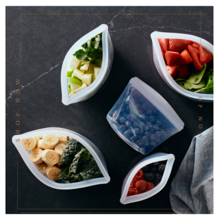 Stasher 碗形矽膠密封袋-M-雲霧白  (有現貨)