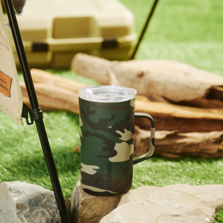CORKCICLE 三層真空咖啡杯 650ML-綠迷彩
