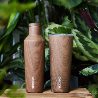 CORKCICLE 三層真空易口瓶 475ml-核桃木