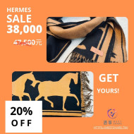 Hermes 100% 喀什米爾羊絨圍巾